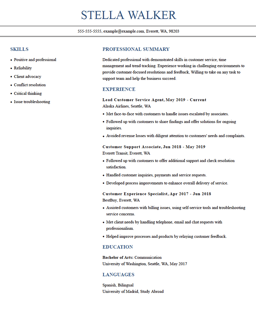 Traditional Resume Template