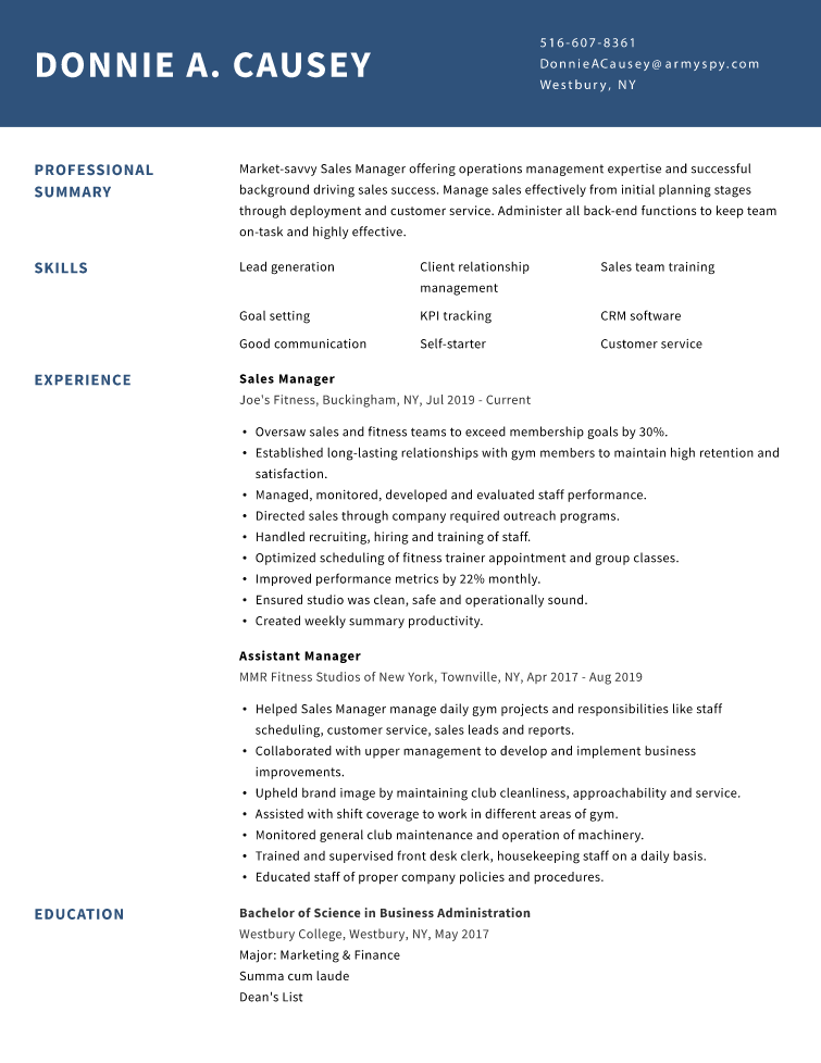 Sales Manager Resume Examples For 2024 ResumeNerd   Sales Manager Resume Example 1 