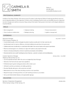 Operations Manager Resume Examples To Use 