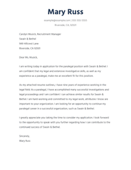 Outstanding Paralegal Cover Letter Example ResumeNerd